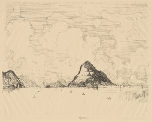 Panama : Entrée du canal depuis le Pacifique, 1912 - Joseph Pennell