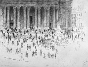 Marches devant la façade ouest de la cathédrale Saint-Paul, Londres - Joseph Pennell