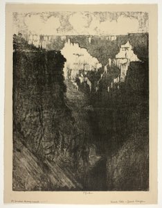 Cités au coucher du soleil, dans le Grand Canyon - Joseph Pennell