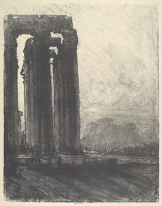 Temple de Jupiter, Soir - Joseph Pennell