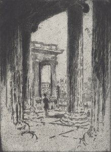 Le Portique, British Museum, 1905 - Joseph Pennell