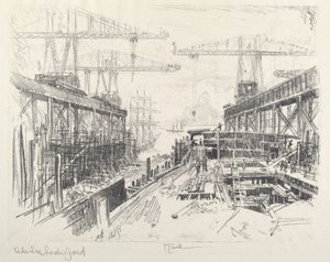 La cour du Seigneur de la mer, vers 1912 - Joseph Pennell