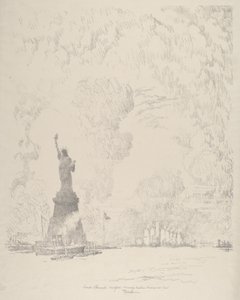 La statue, baie de New York - Joseph Pennell