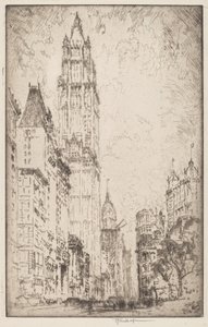 Le bâtiment Woolworth - Joseph Pennell