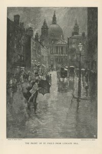 La façade de la Cathédrale Saint-Paul depuis Ludgate Hill - Joseph Pennell