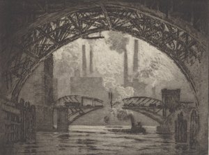 Sous les ponts, Chicago, 1910 - Joseph Pennell