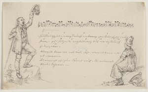 Tyrolien chantant et fille écoutant. Partitions et texte