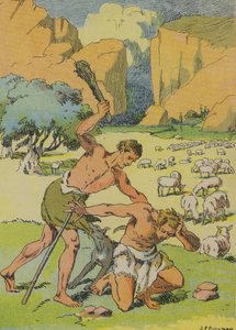 Caïn tuant Abel - Joseph Porphyre Pinchon