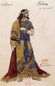 Hérode Antipas, esquisse de Joseph Porphyre Pinchon (1871-1953) pour Salomé, de Richard Strauss (1864-1949), jouée à l