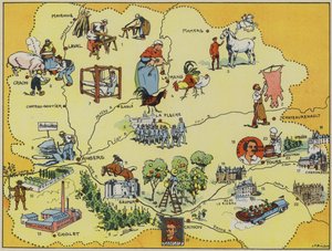 Maine-Anjou-Touraine (lithographie en couleur) - Joseph Porphyre Pinchon