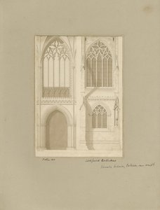 Intérieur de la cathédrale de Lichfield - Chœur: dessin sépia, 1819 - Joseph Potter