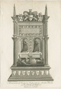 Église de Sandon - Tombe de Sampson Erdeswicke: gravure - Joseph Potter