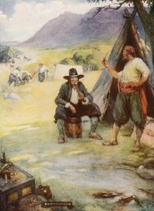 Là où se trouve maintenant la grande ville du Cap, ils ont installé leurs tentes et huttes - Joseph Ratcliffe (after) Skelton