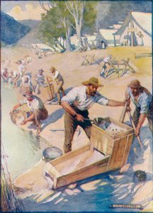 Toute la journée, le bruit de la pioche et le grondement du berceau se faisaient entendre, vers 1908, vers 1920 - Joseph Ratcliffe Skelton