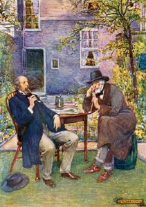 Carlyle (à droite) et Tennyson parlant et fumant - Joseph Ratcliffe Skelton