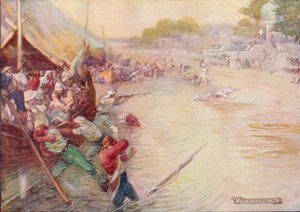 Les bateaux coincés dans la boue étaient une cible facile, 1908