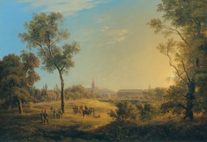 Scène des guerres napoléoniennes : Vue de Kaiserebersdorf - Joseph Rebell