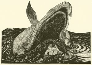 La baleine avalant le marin (gravure)