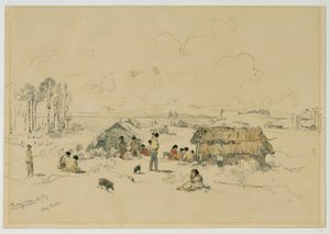 Village maori sur la rivière Mangatawhiri, Auckland (Nouvelle-Zélande)