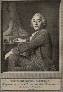 Portrait de Christophe-Gabriel Allegrain (1710-1795) sculpteur français - gravure d