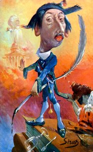 Maurice Barrès - caricature par Sirat