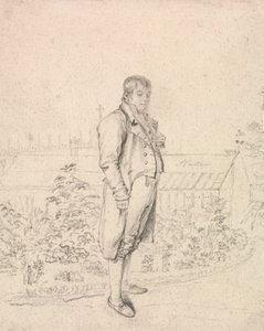Croquis de Sir Walter Scott dans un jardin - Joseph Slater