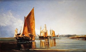 Une barge chargée à voile