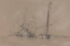 Navires au large de la côte près de Corton