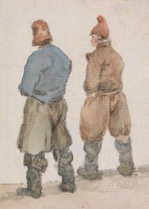 Deux pêcheurs vus de dos - Joseph Stannard