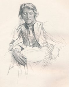 Étude au crayon de plomb, vers 1897 - Joseph Syddall