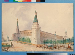 La place de la Résurrection et le jardin Alexandre à Moscou - Joseph Vivien