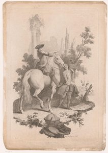 Jeune homme à cheval avec un serviteur - Joseph Wagner