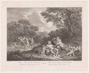 Paysage avec Bacchus et satyres dansants et ménades (Automne)