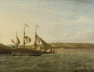 Un navire passant Portishead, vers 1832 - Joseph Walter