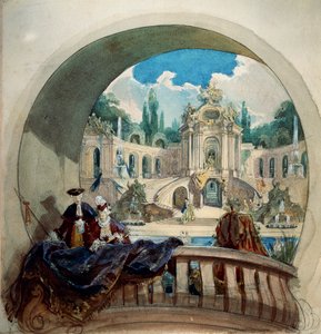 Dessin préparatoire pour la lunette du plafond de la salle d