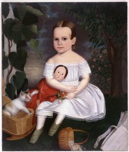 Portrait de petite fille de la Nouvelle-Angleterre par Joseph Whiting Stock - Joseph Whiting Stock