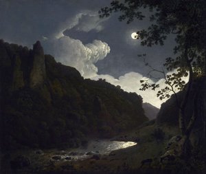 Dovedale au clair de lune - Joseph Wright of Derby