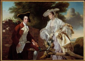 Portrait du cartographe Peter Perez Burdett (1735-1793) et de sa femme Hannah - Joseph Wright of Derby