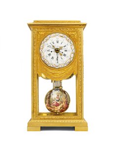 Régulateur de cheminée Louis XVI à remontage mensuel et temps solaire - Joseph and Robin Robert  Coteau