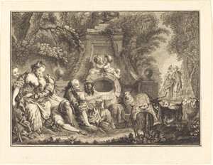 Plaisirs champêtres - Joseph de Longueil after Charles Eisen
