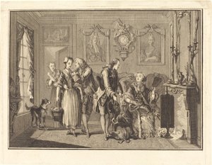 La jolie fermière - Joseph de Longueil after Charles Eisen