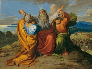 Moïse priant avec Aaron et Hur sur le mont Horeb - Joseph von Fuhrich