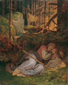Le repos de Geneviève dans la forêt