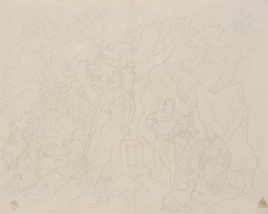 Scène de la légende de Saint Christophe