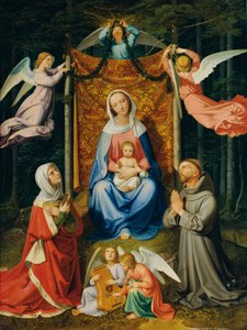 Repos dans la forêt (Madone avec enfant, Sainte Adélaïde et Saint François) - Joseph von Fuhrich