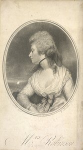 Mme Robinson. Mary Robinson, née Darby, connue sous le nom de Perdita (1758-1800). Actrice, poétesse et romancière anglaise. Première maîtresse publique du roi George IV alors qu