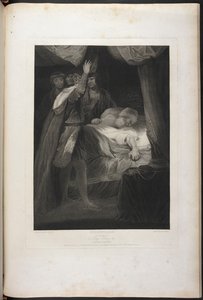 Deuxième partie du Roi Henri VI acte III scène III - Le roi Henri, Salisbury et Warwick ; le cardinal au lit - Joshua (after) Reynolds