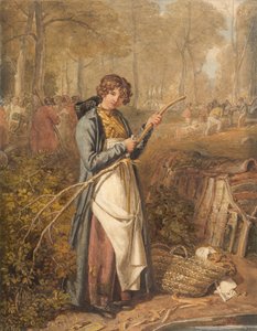 Écorçage de bois dans la forêt de Wychwood, Oxfordshire - Joshua Cristall