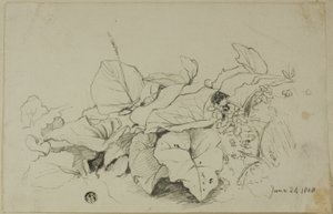 Touffe de feuilles et de fleurs - Joshua Cristall