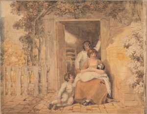 Famille Posée Devant une Porte - Joshua Cristall